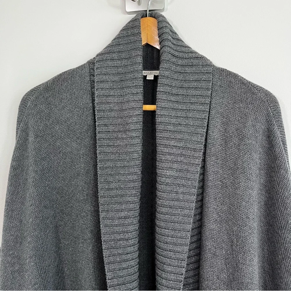 Talbots Charcoal Knit Poncho Fall Cardigan Size Small/Medium